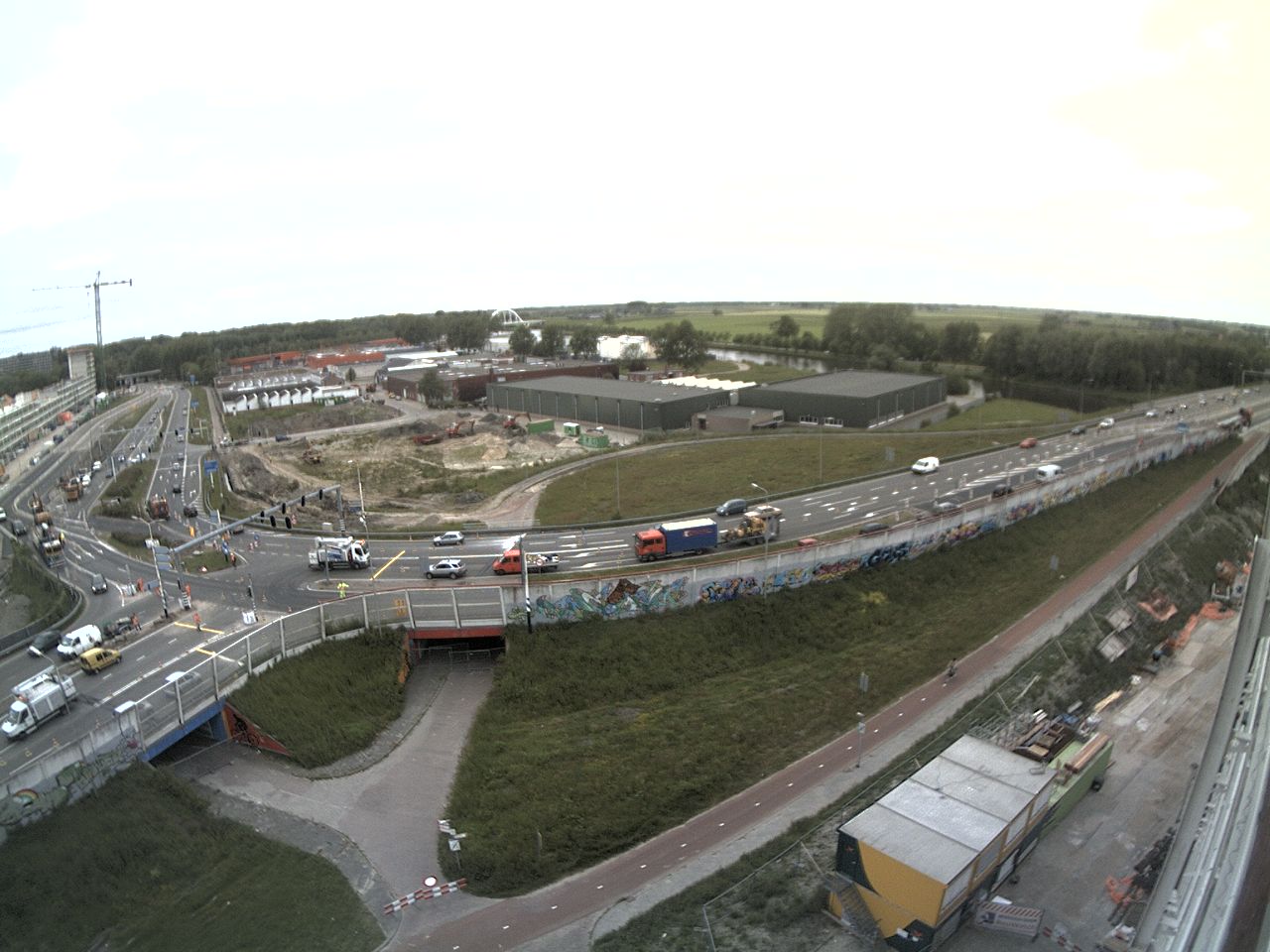 Grote drukte op Noordelijke Ringweg, traject Noordzeebrug-Bedumerweg