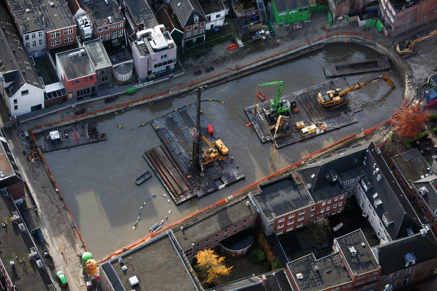 Groninger Forum: graafwerkzaamheden bijna afgerond, slib uit bouwput