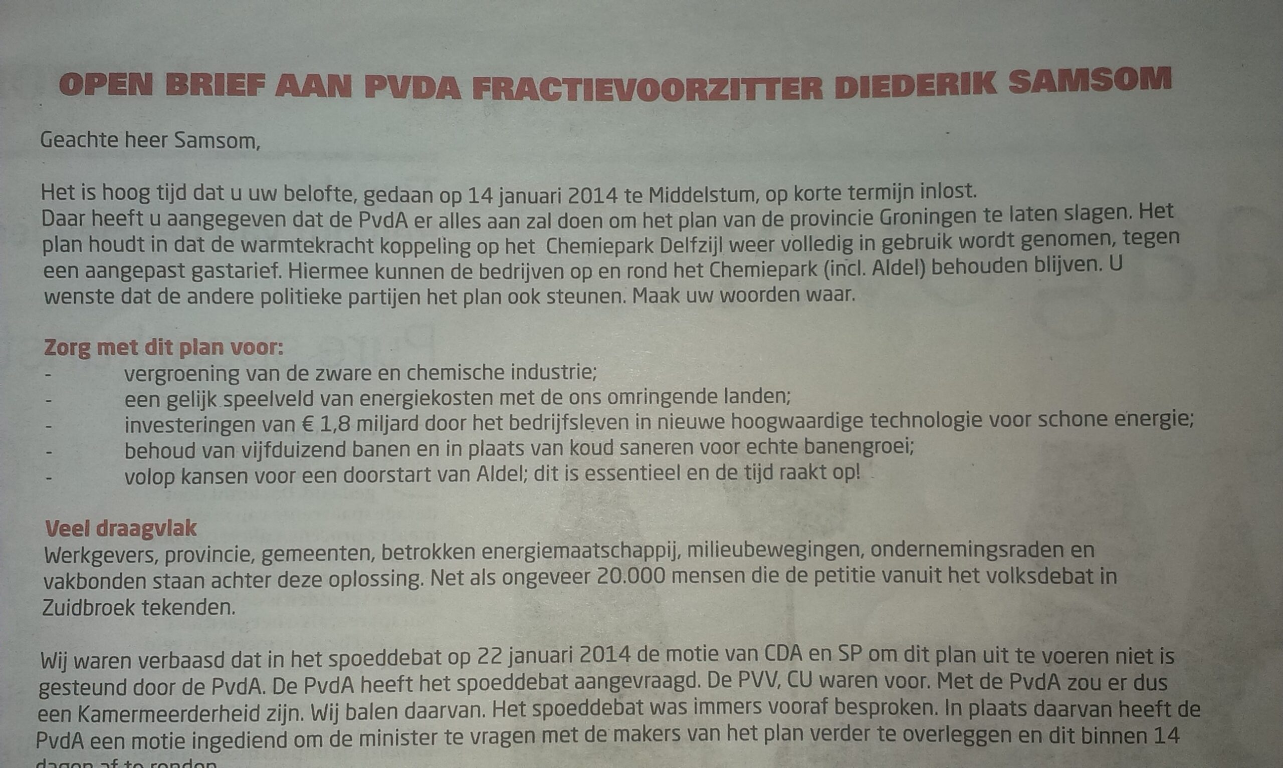 FNV in open brief Volkskrant: ‘Samsom, maak uw woorden waar’
