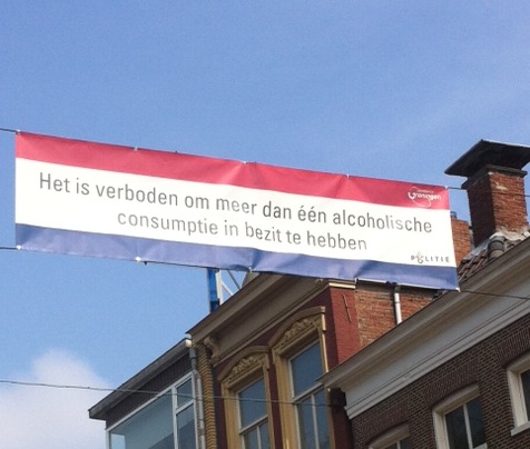 Niet meer dan één  alcoholische consumptie per persoon in Groningen tijdens Oranjefeesten