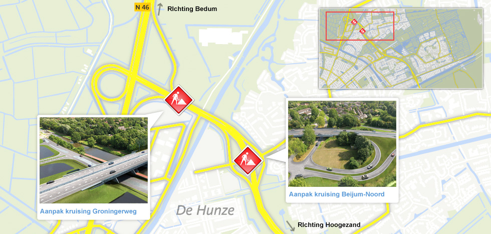 Heiwerkzaamheden voor nieuw viaduct bij Beijum-Noord/Groningerweg van start