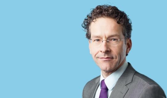 Minister van Financiën Dijsselbloem beantwoordt vragen in Huis de Beurs