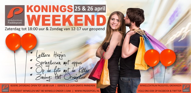 Winkelcentrum Paddepoel op Koningsweekend open; Ondernemersfonds steunt nieuwe marketingplan