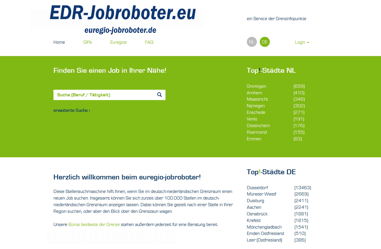 Zoekmachine voor vacatures grensregio Groningen - Duitsland