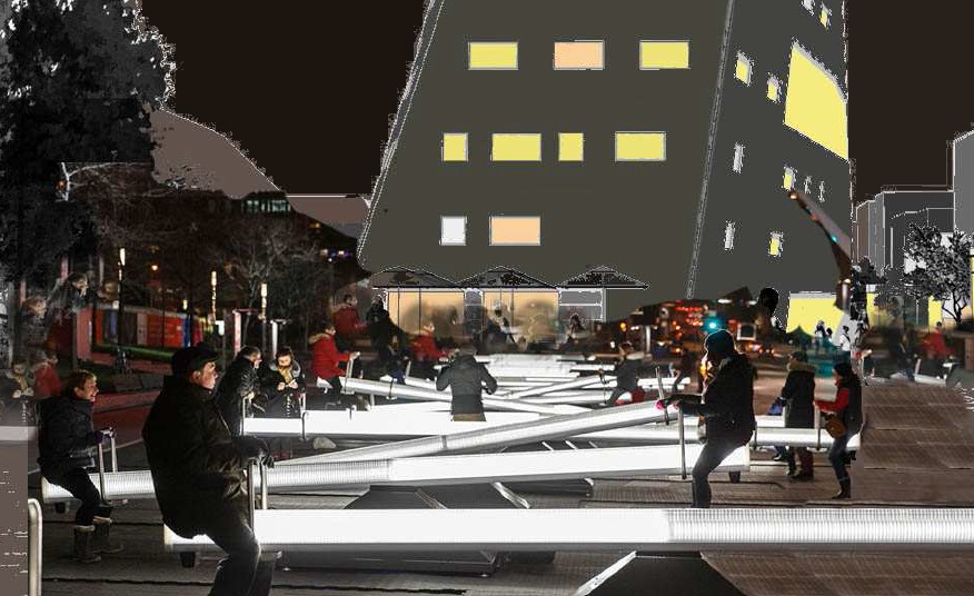 Gezellig nachtelijk wip-wappen bij Groninger Forum