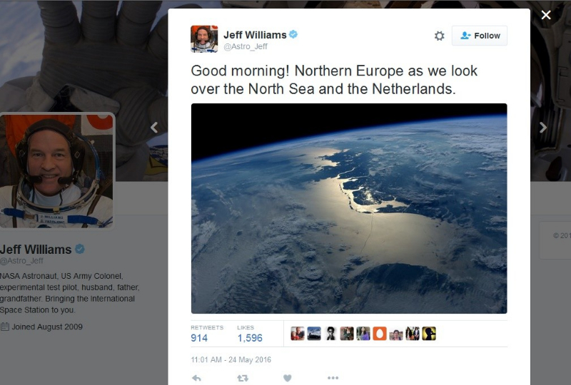 Noorden vanuit de ruimte op de foto