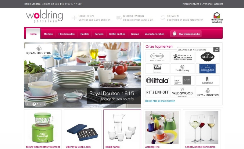 Online doorstart voor Woldring porselein