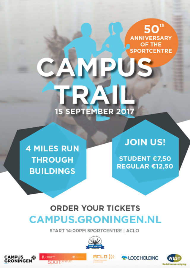 Campus Trail op 15 september, dwars door gebouwen op de Zernike Campus