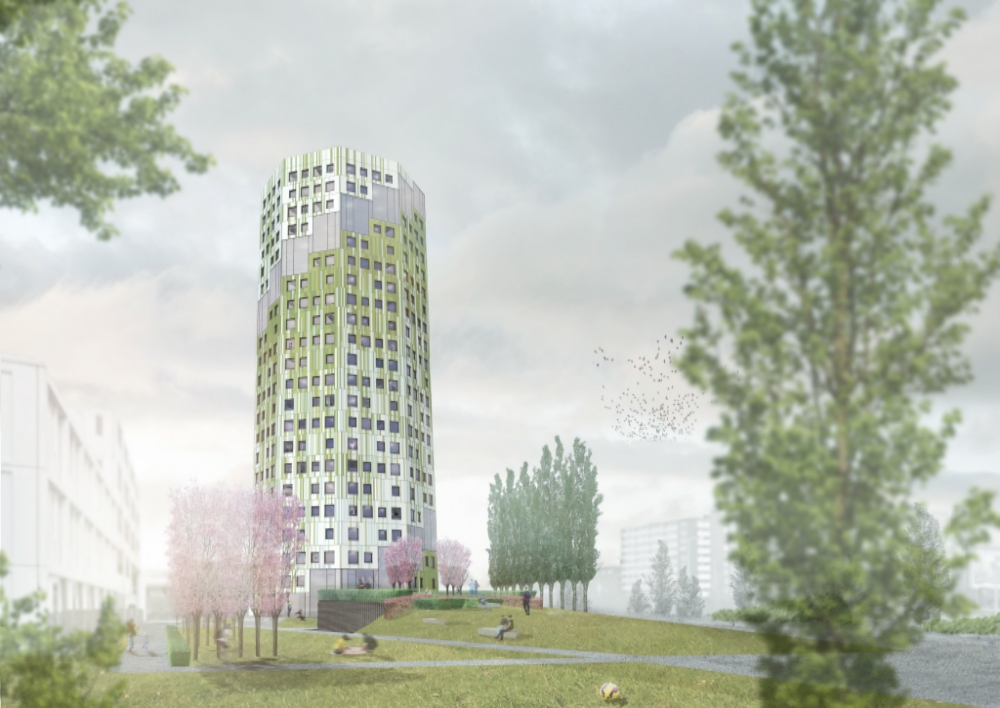 Nijestee bouwt 70 meter hoge woontoren in De Hoogte