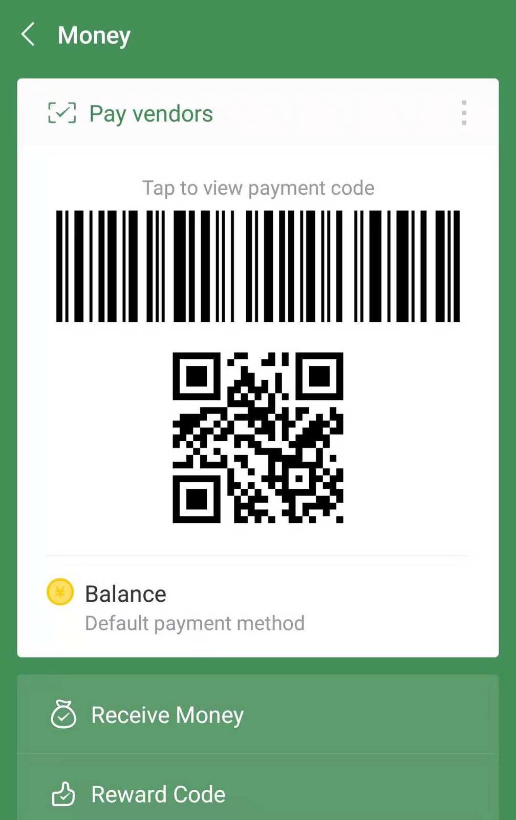 Zo ziet een betaalmodule in Wechat eruit