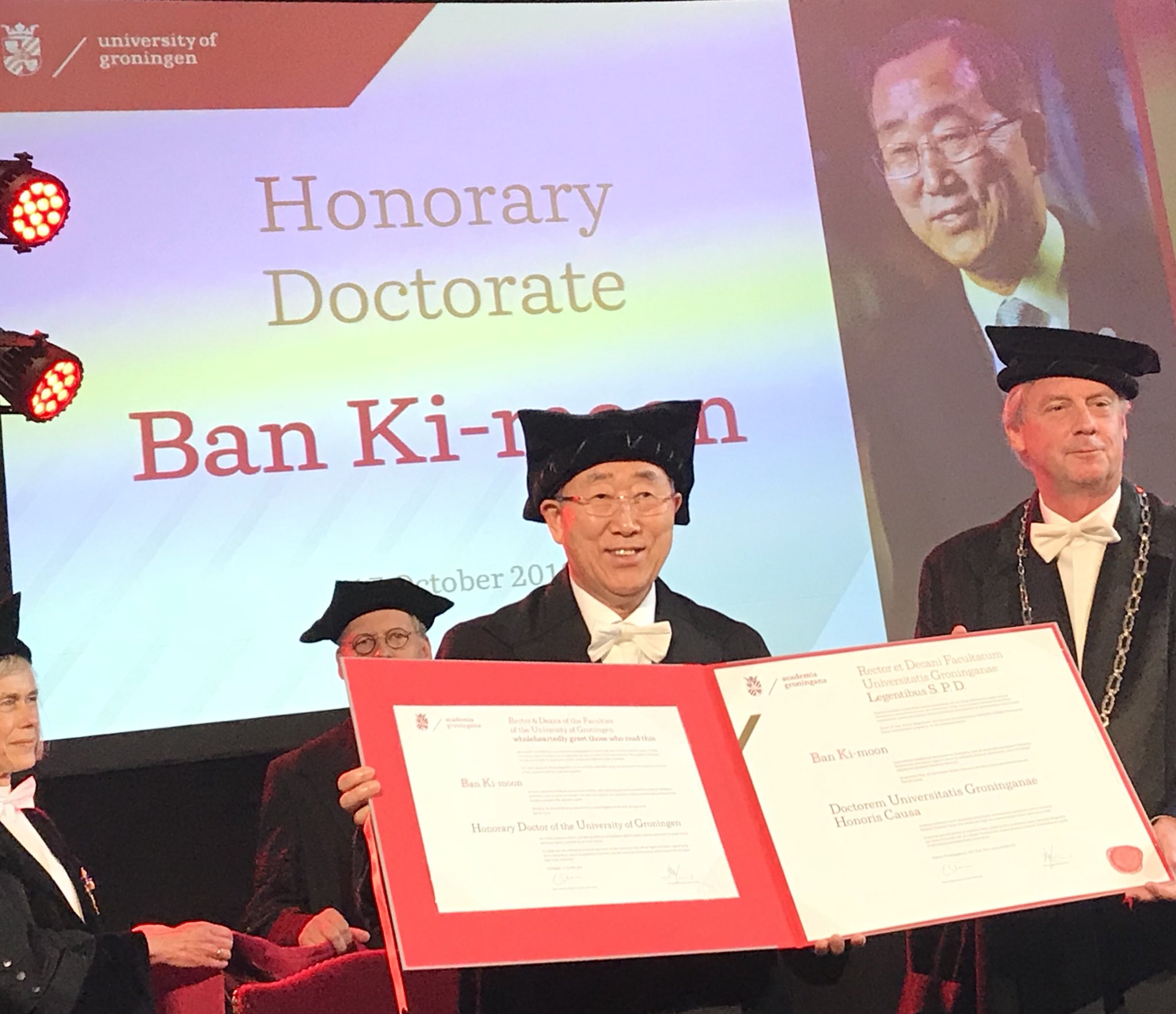 Gronings eredoctoraat voor Ban Ki-moon