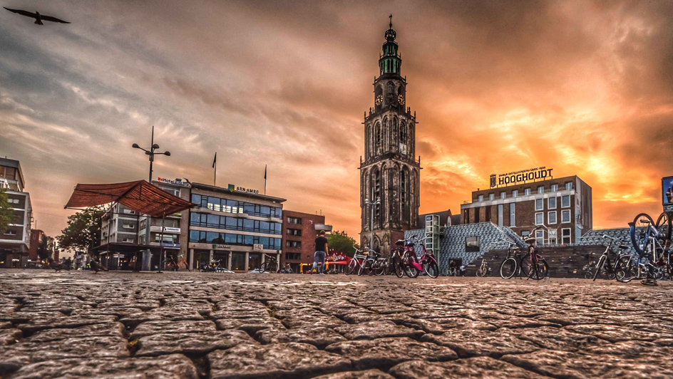 Groningen in Beeld: Grote Markt 'Fire in the sky'