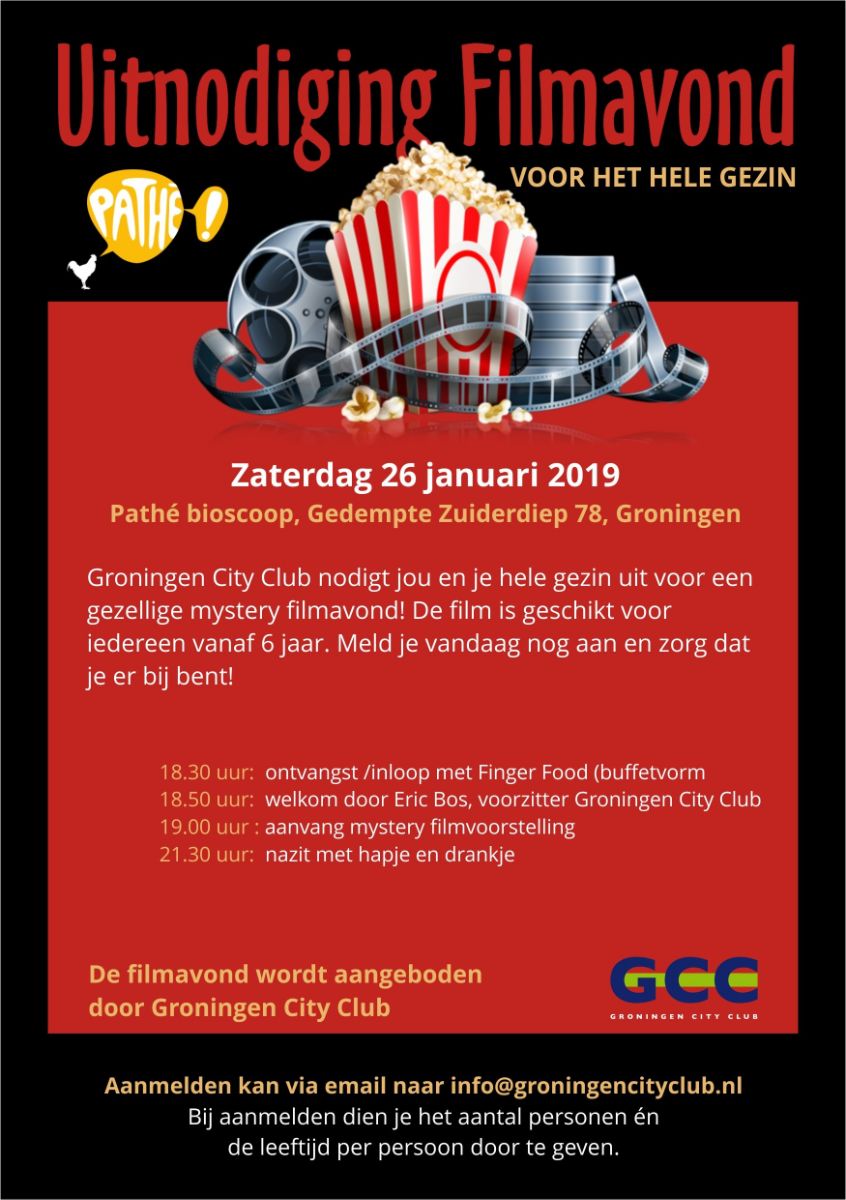 Groningen City Club trakteert haar leden op filmavond in Pathé