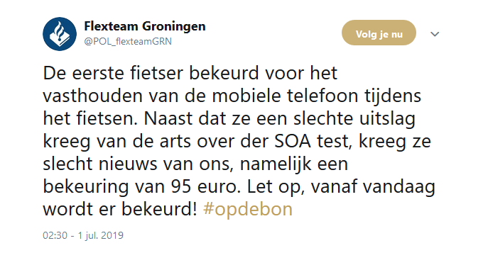 Storm van kritiek op Groningse politie wegens 'SOA-tweet'