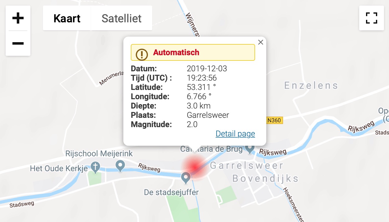 Het is weer raak: aardbeving van 1.9 bij Garrelsweer