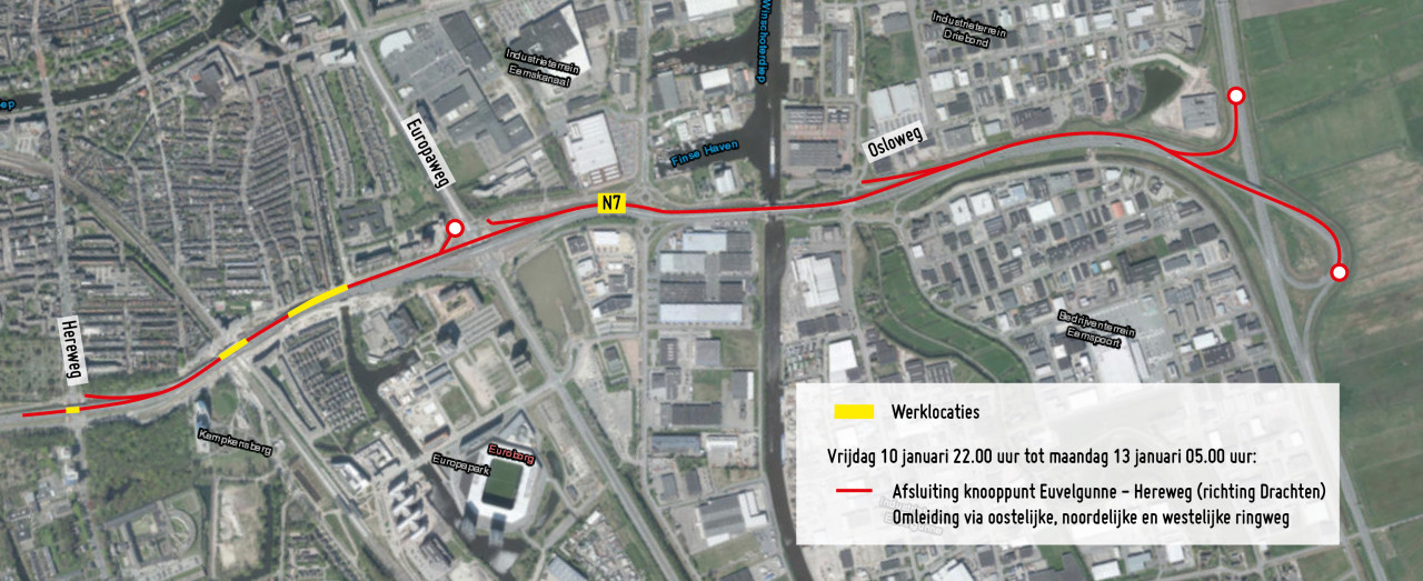 Noordbaan van zuidelijke ringweg komend weekend dicht