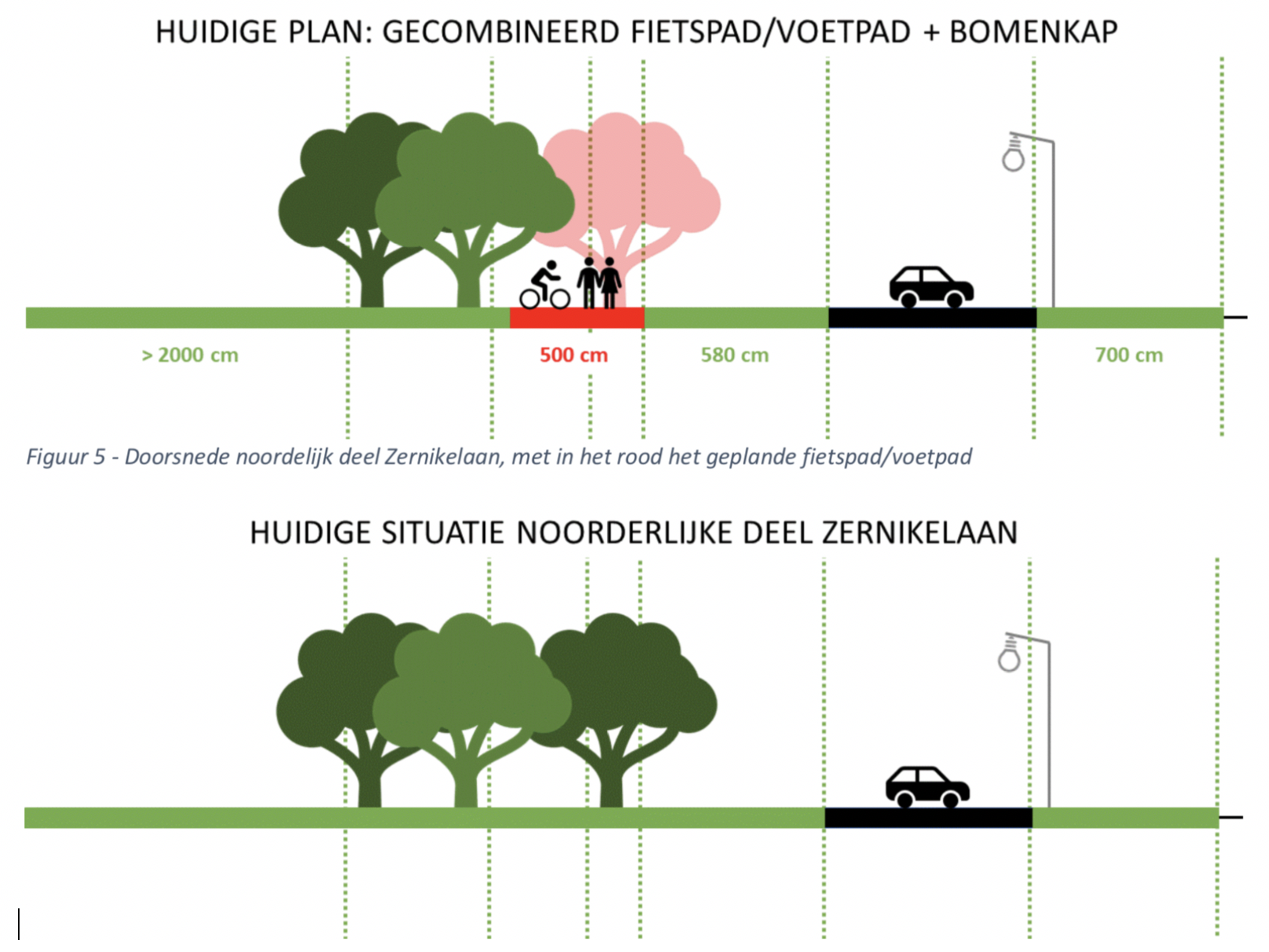 Docenten protesteren tegen kap 92 bomen voor nieuwe weg Zernikelaan: 'Waarom schuiven we het fietspad niet een paar meter op?'