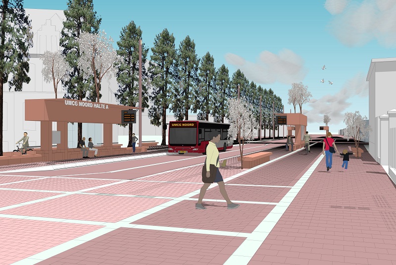 Rijbaan Bloemsingel dicht voor aanleg busknooppunt UMCG Noord