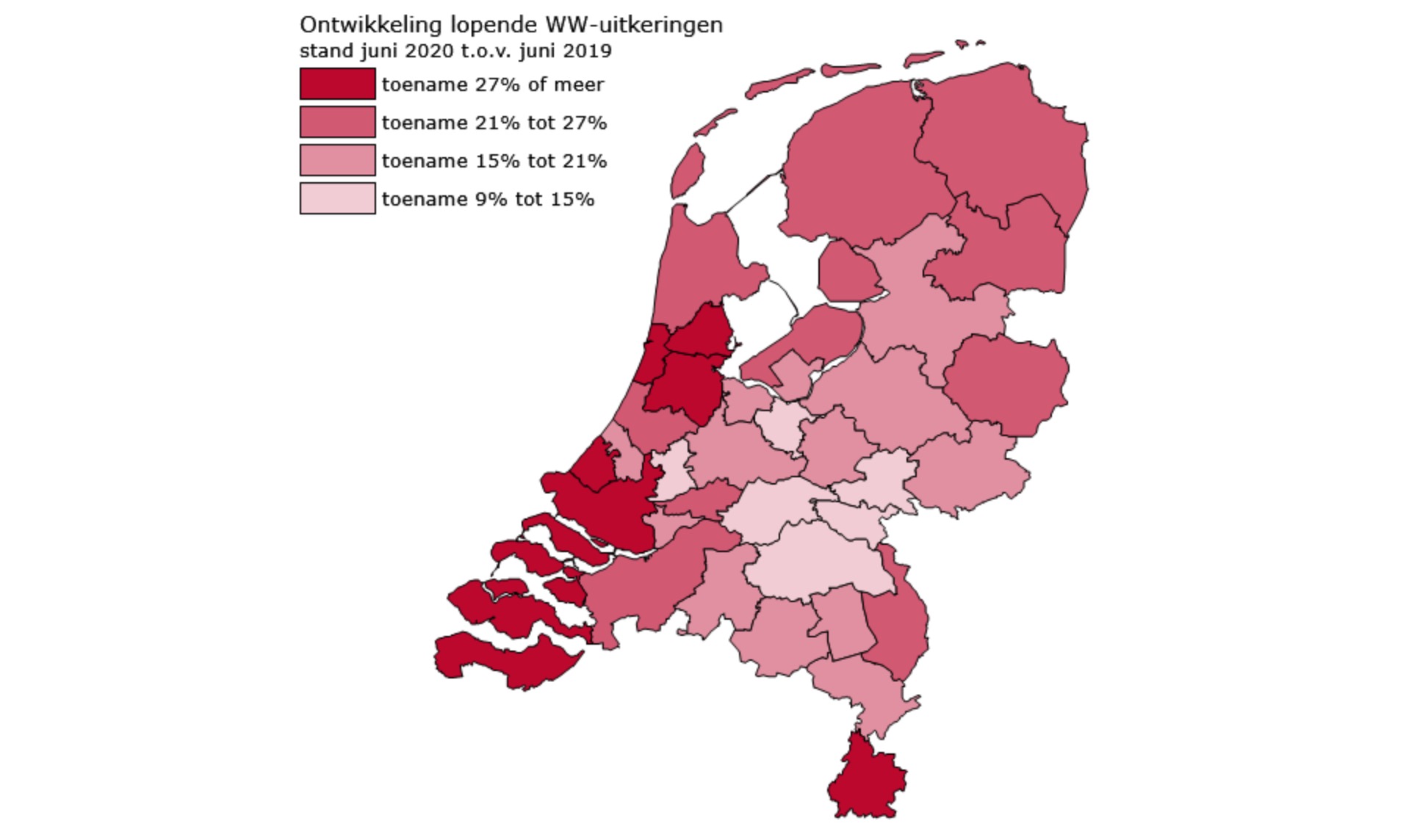 Kwart meer WW-uitkeringen dan jaar geleden