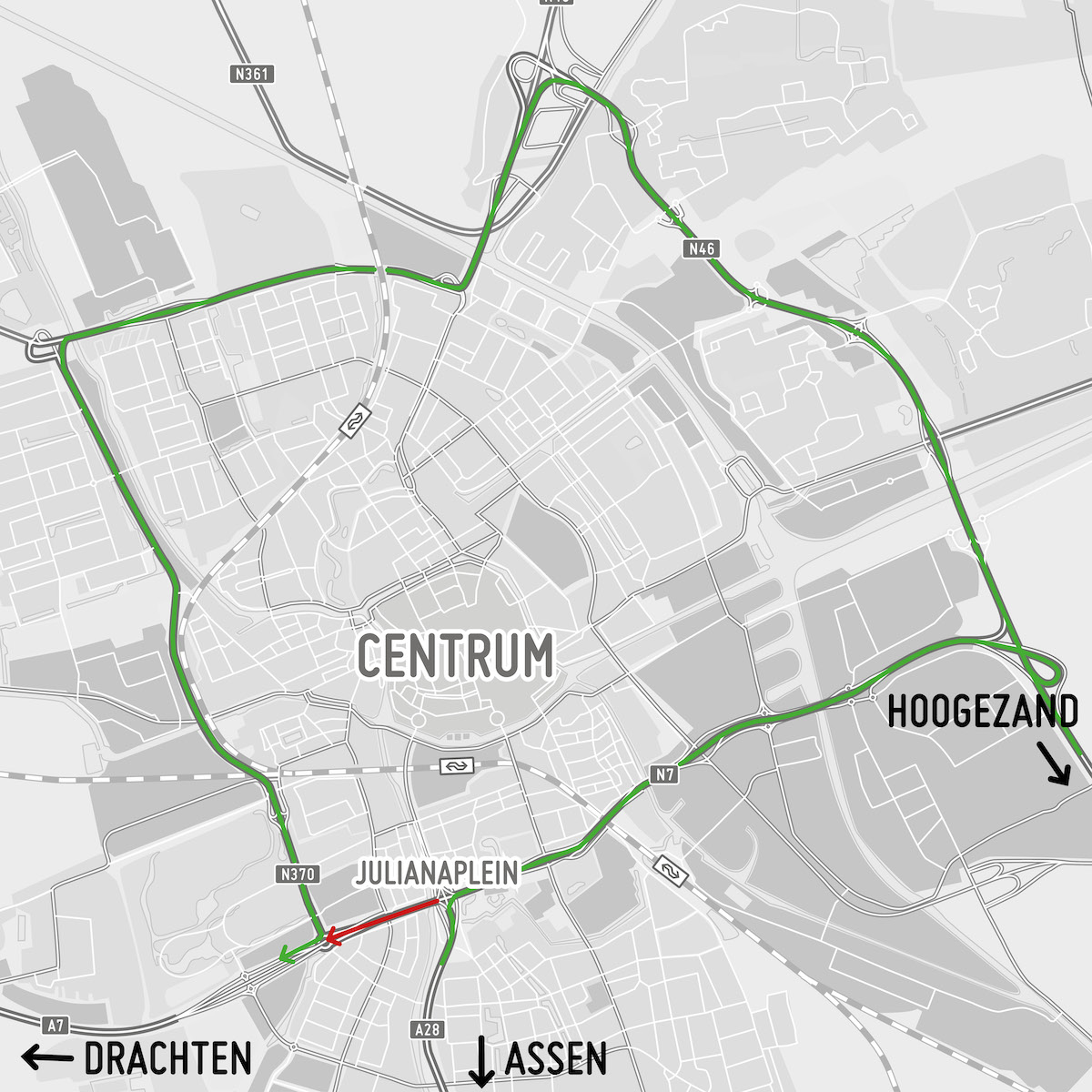 Toerit Vrijheidsplein naar Julianaplein maand dicht; ook weekendstremmingen van N7 (VIDEO)