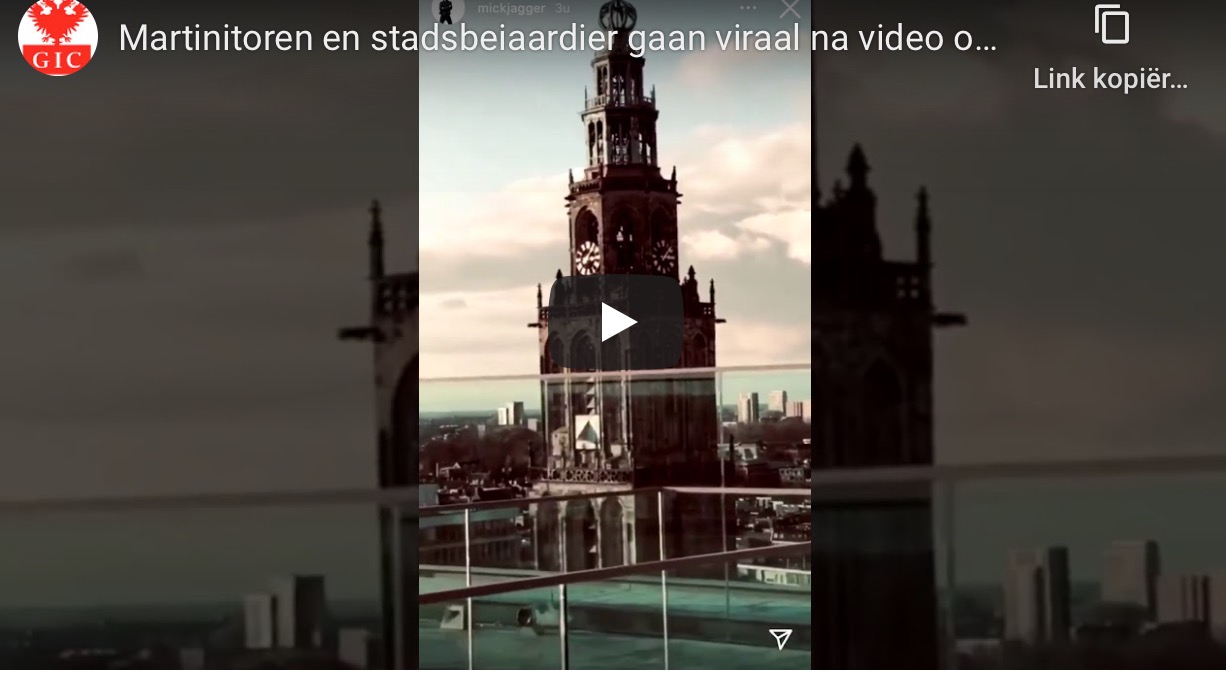 Martinitoren en stadsbeiaardier gaan viraal na video op Instagramaccount van Mick Jagger