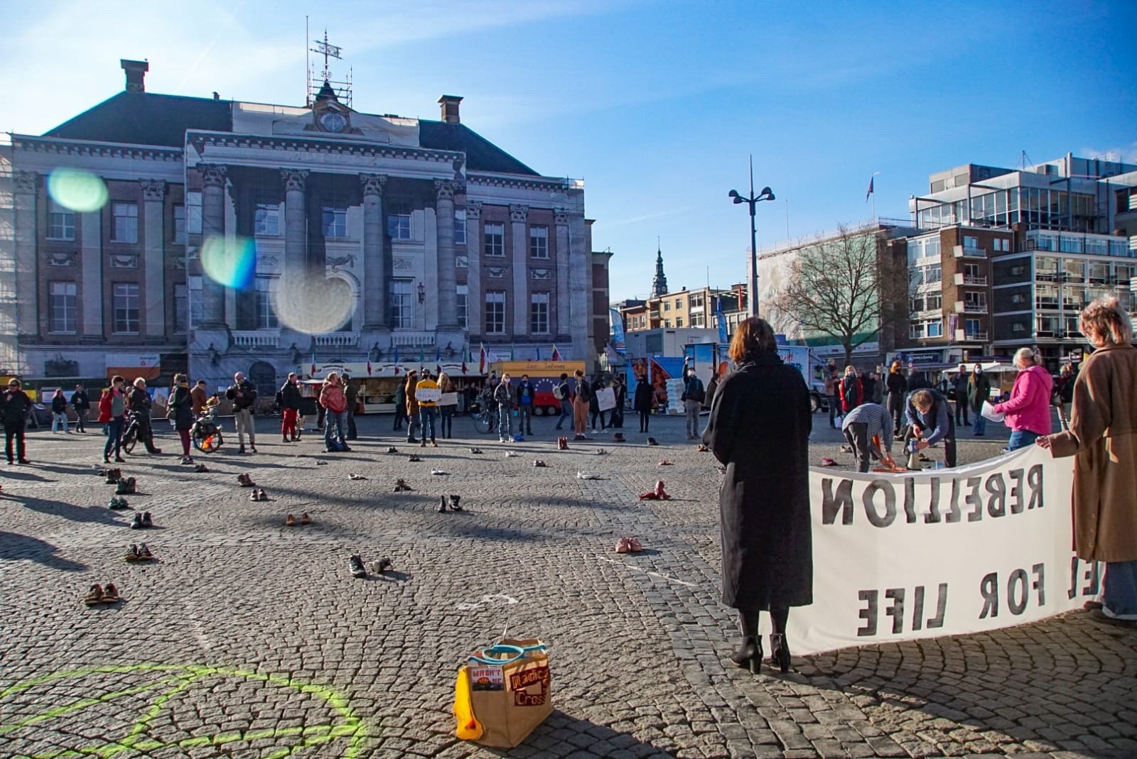 Protest op Grote Markt tegen klimaatverandering