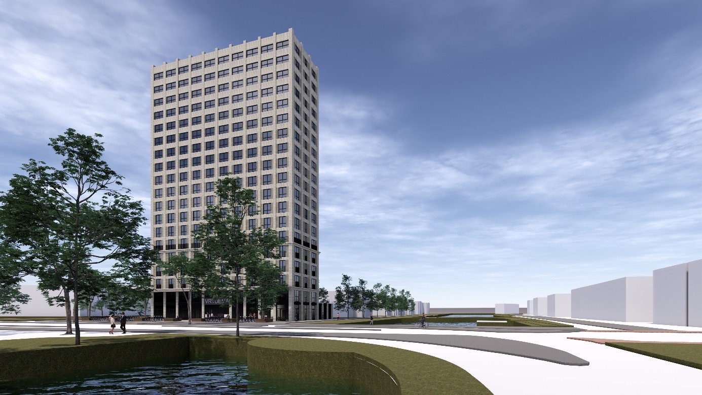 Nieuwe woontoren voor bijna 300 studenten aan de Vrydemalaan