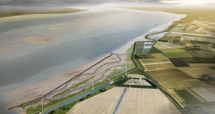 De Rijke Dijk: voor de kust van Delfzijl zijn kunstmatige kwelders aangelegd.