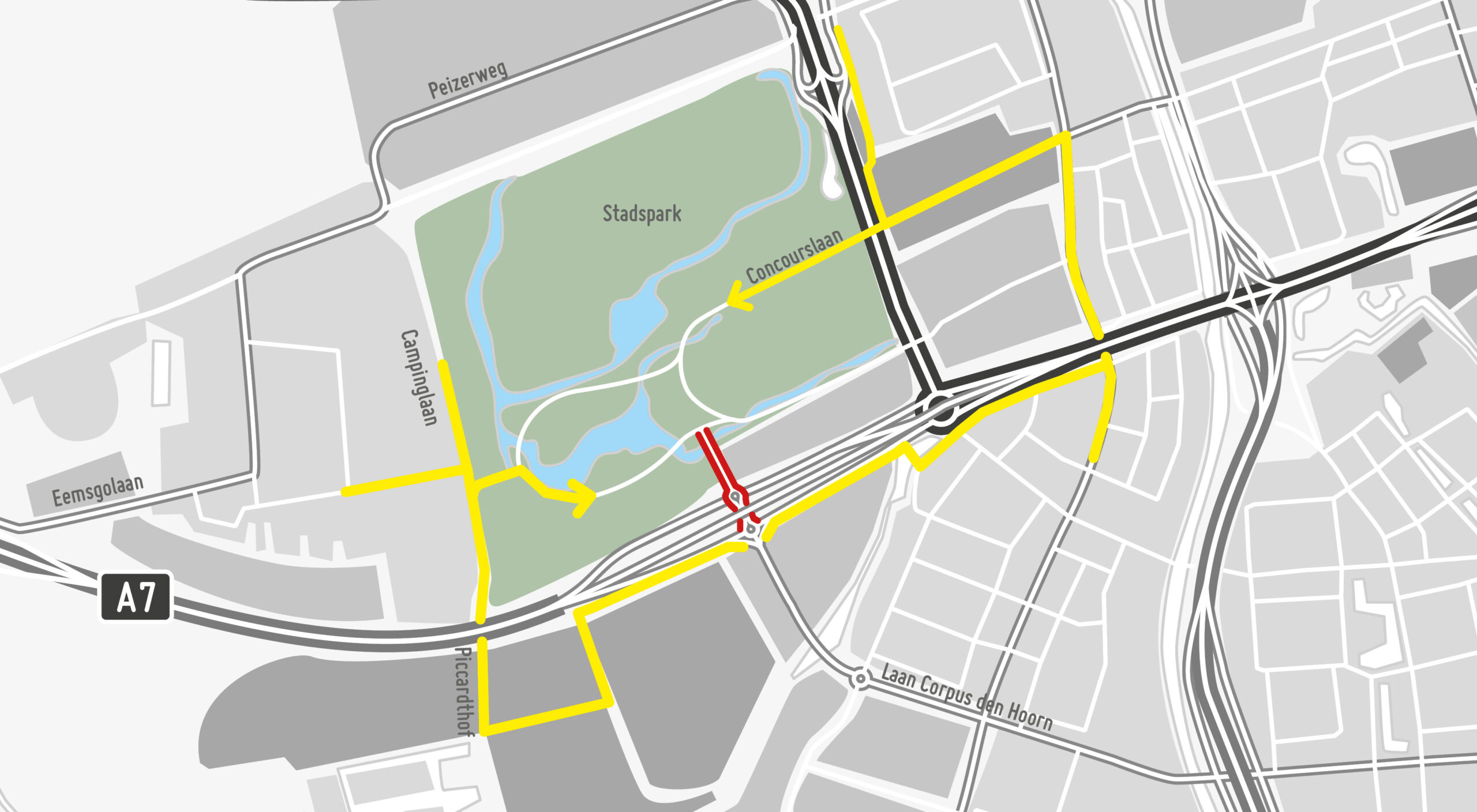 Omleiding fietsers/voetgangers