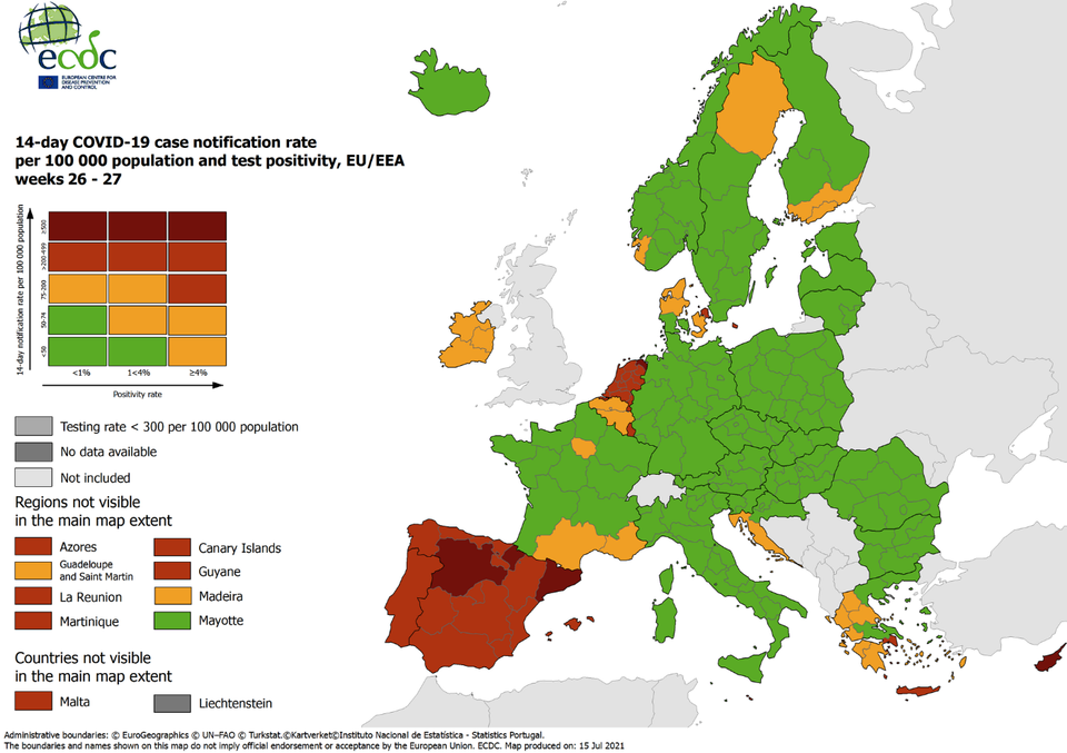 Groningen kleurt donkerrood op Europese coronakaart; 421 nieuwe besmettingen