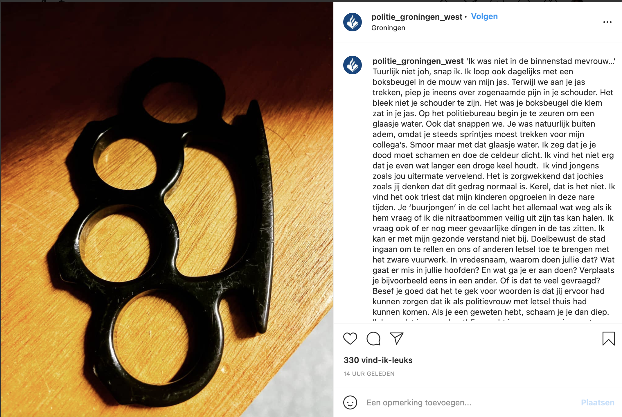 Agente over rellen: "Als je een geweten hebt, schaam je dan diep."