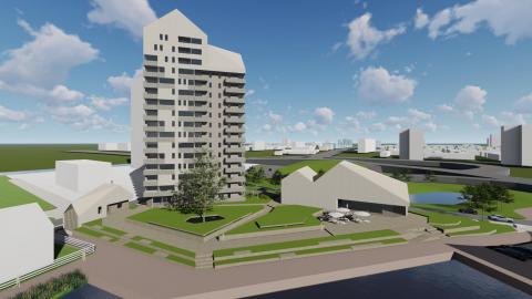 Nieuwbouw Festivalterrein Reitdiep Groningen: appartementen én horecapaviljoen