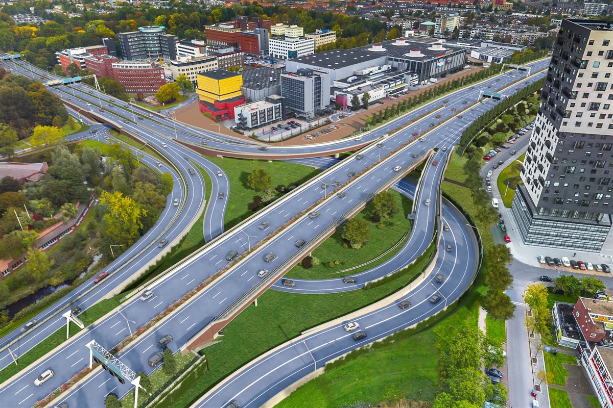 Het Vrijheidsplein wordt in de nieuwe situatie ongelijkvloers. Dat betekent dat er straks geen kruisend verkeer meer is op het Vrijheidsplein. Elke verkeersstroom krijgt dus zijn eigen rijbaan. Dat verbetert de doorstroming en de veiligheid.