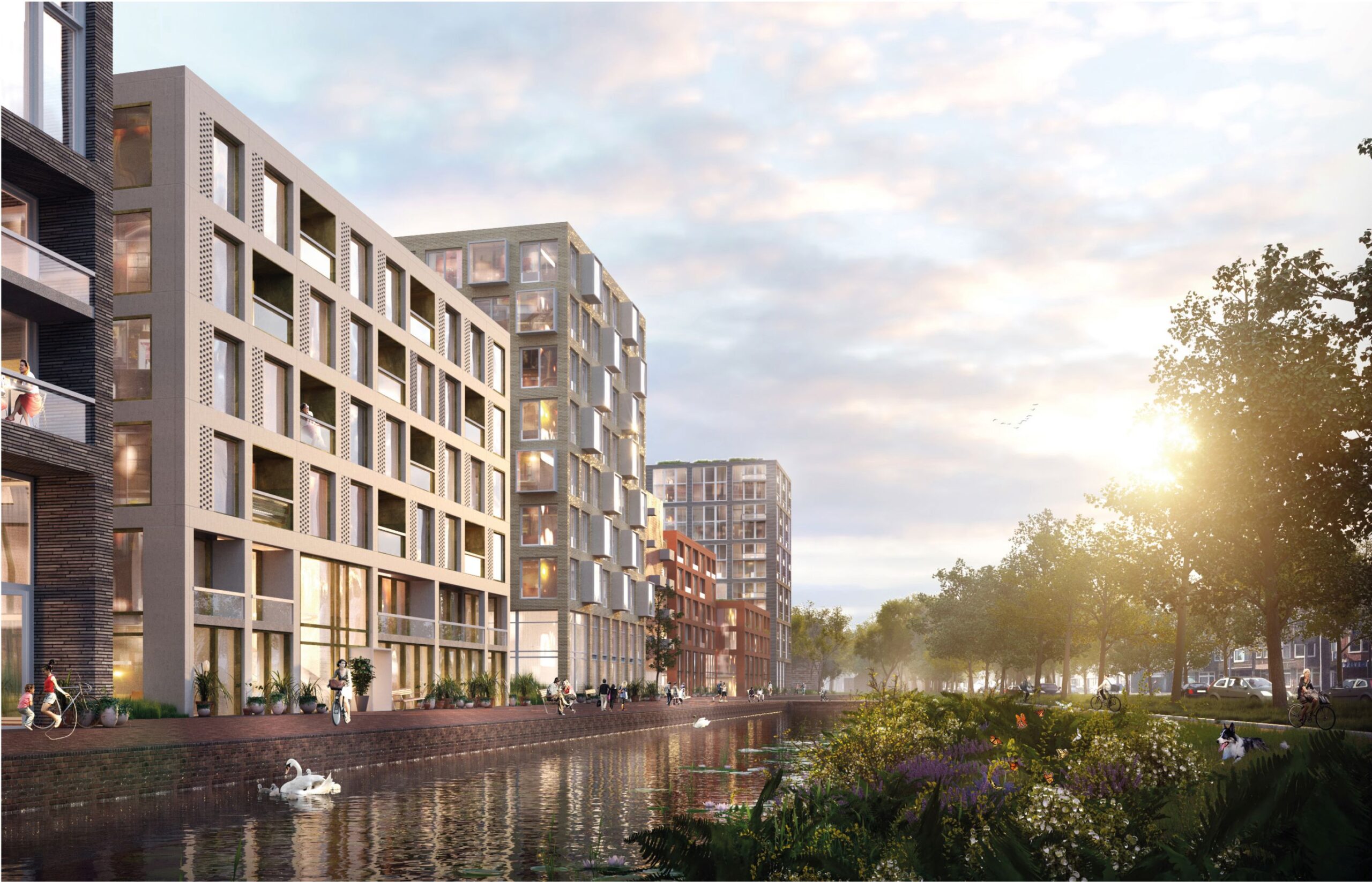 Stadshavens langs het Damsterdiep