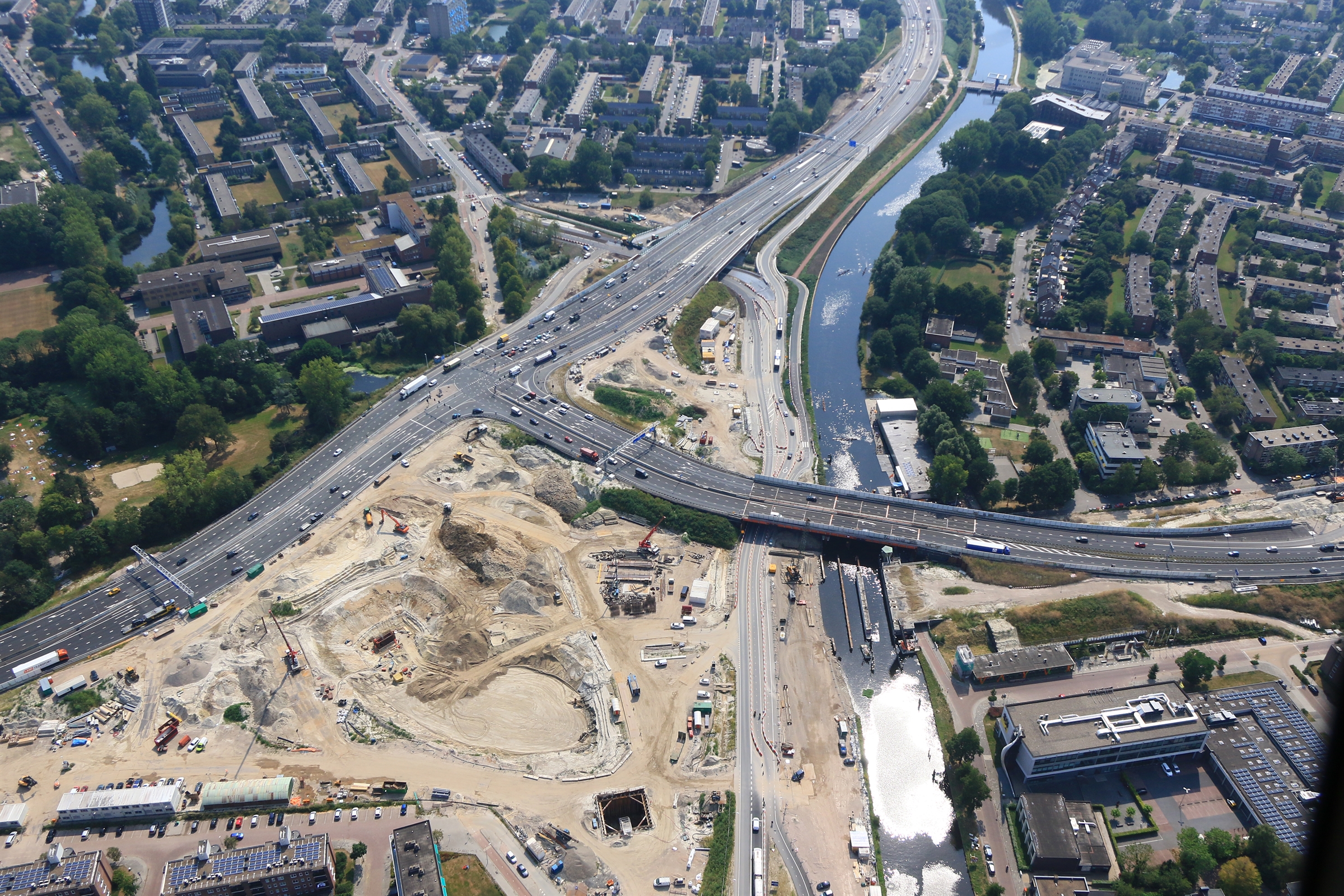 Het tijdelijke Julianaplein met het diepste punt - Foto: Rijkswaterstaat