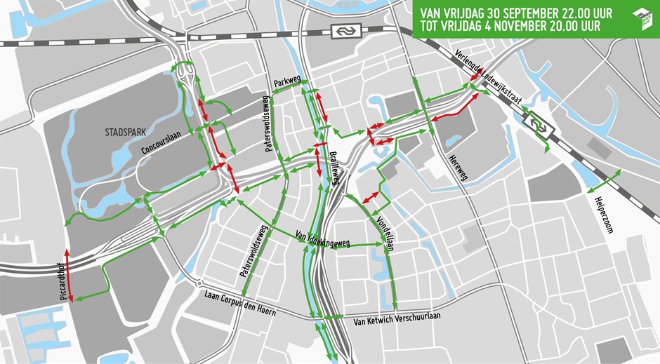 Afsluitingen fiets- en wandelroutes tot en met 4 november 2022